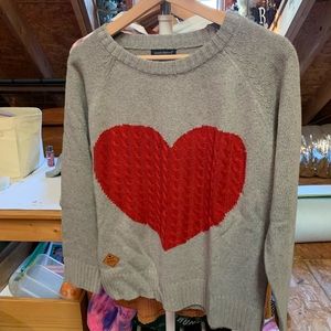 Gray simply southern sweater with red heart